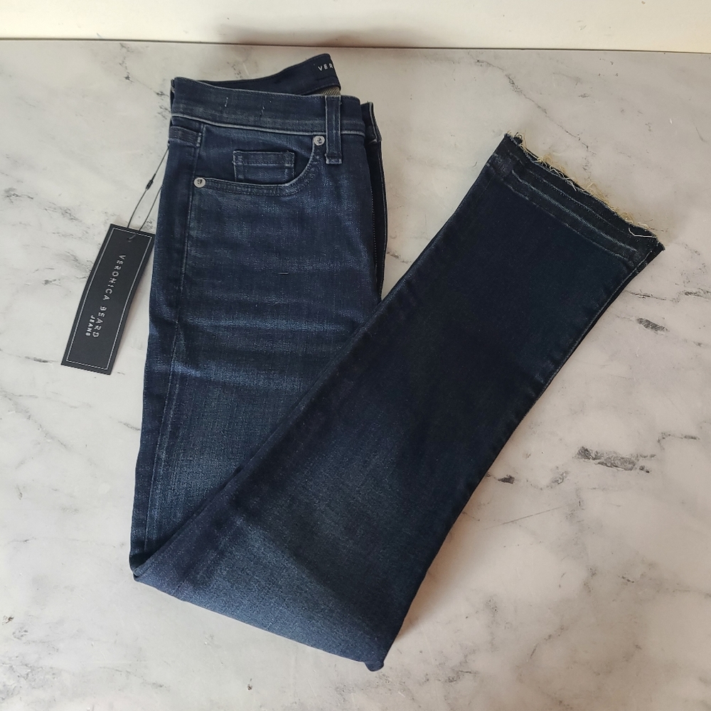 Veronica Beard Highrise Carly 11" Kick Flare Blue Jeans 25 NWT